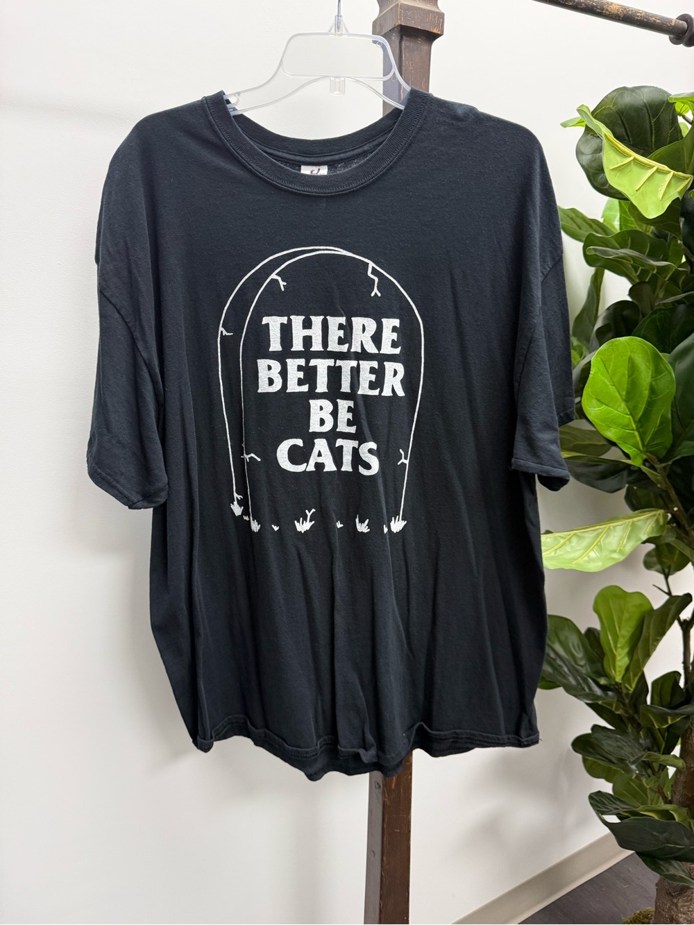 There Better Be Cats Black Graphic Cat T-Shirt - Unbranded